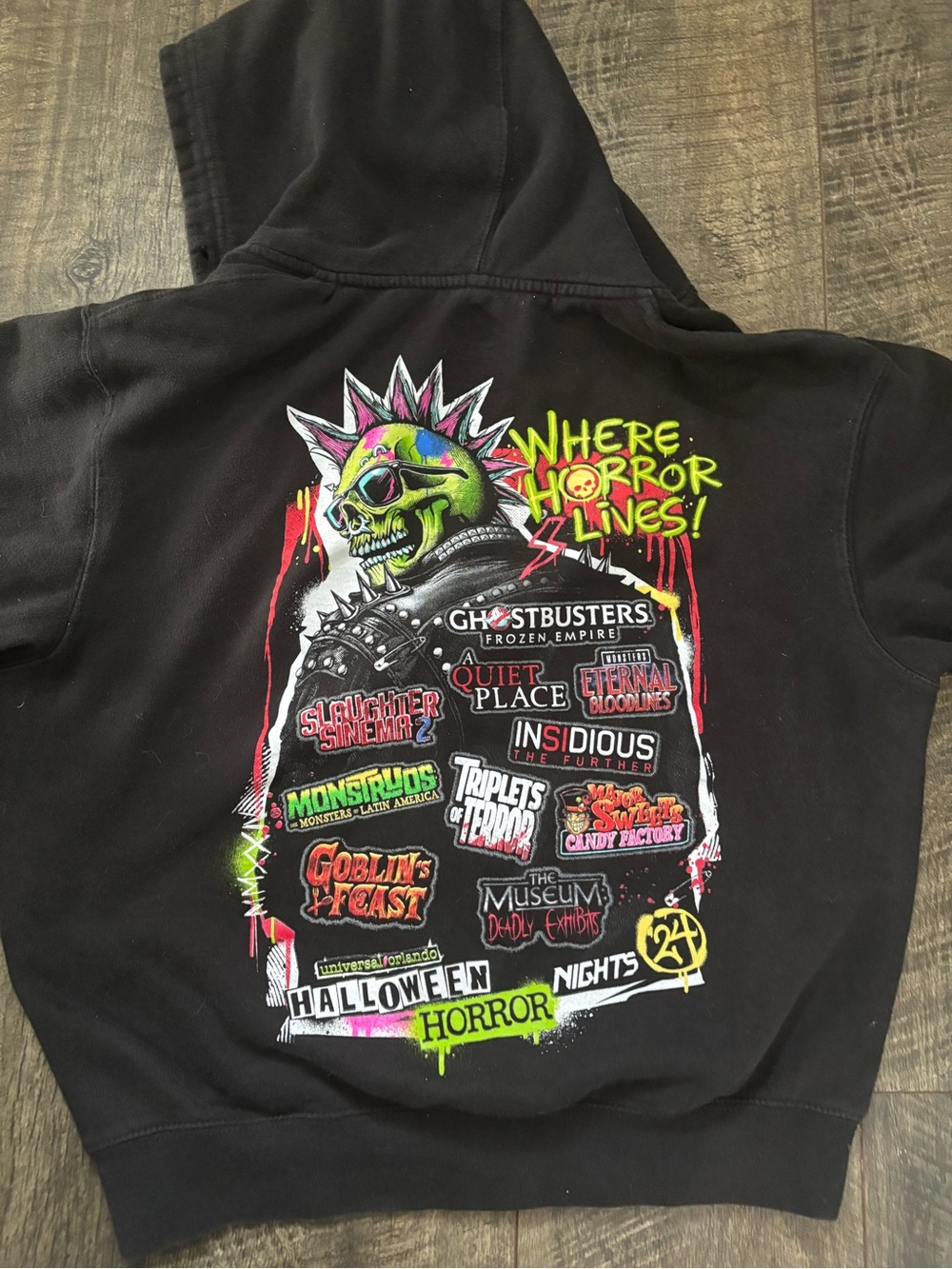 Unisex Halloween Horror Nights 24 zip up hoodie
